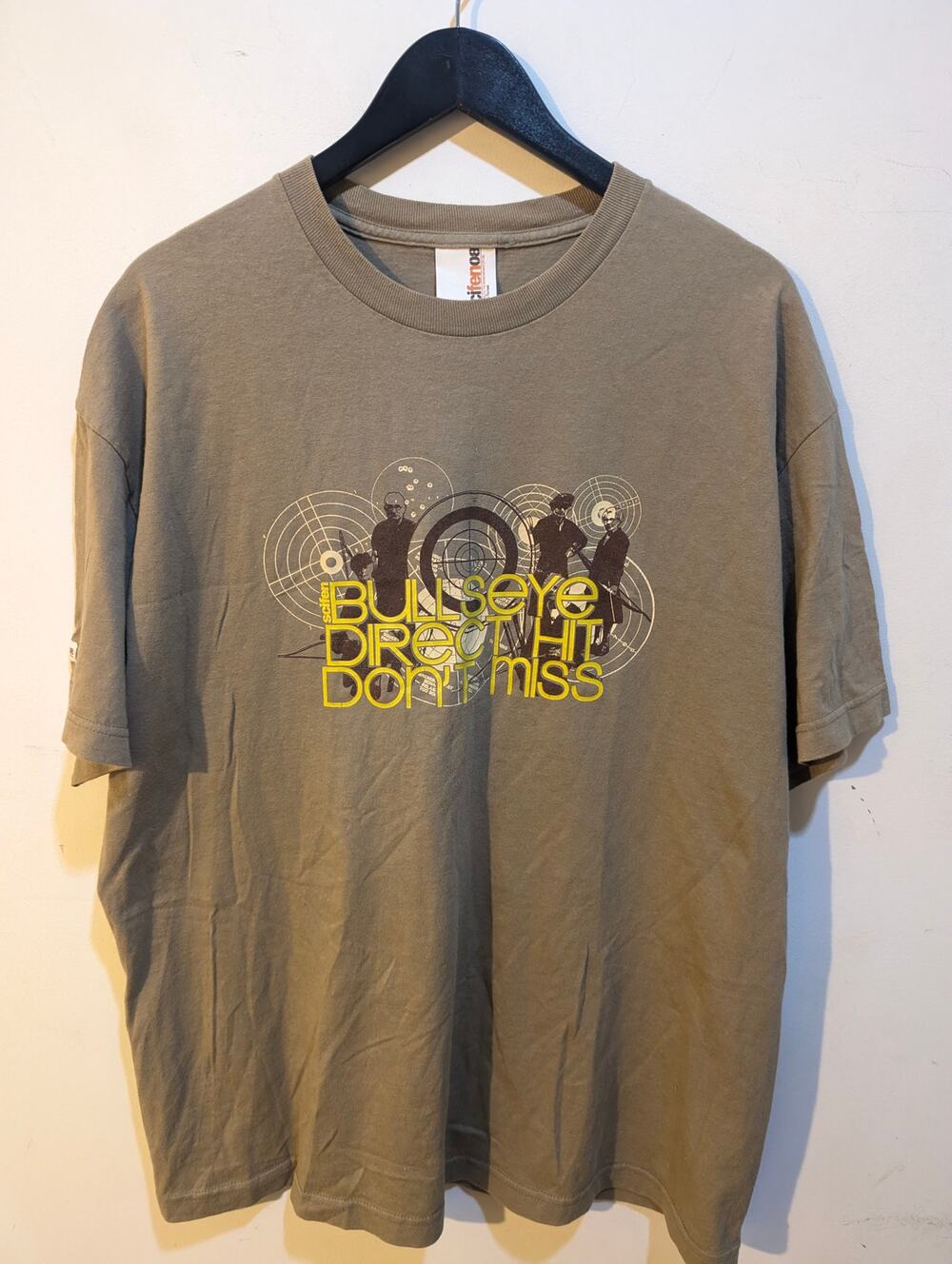 Vintage Scifen08 Bullseye Music Band Brown Windows Frutiger Aero Y2K 2000s Sz XL